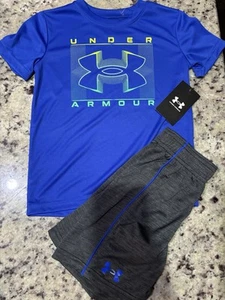 Under Armour Boys Size 5 Blue Short Set - Picture 1 of 1