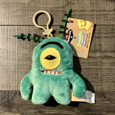 Zuru Fuggler x Spongebob Squarepants Keychain Plush Ring PLANKTON 5 in - Image 1 of 2