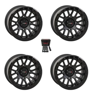 System 3 SB-9 Beadlock 15" Wheels Matte Black +10mm Can-Am Commander Maverick(4) - Picture 1 of 3
