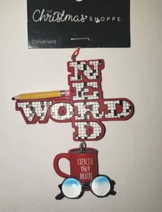 Word Nerd Crossword Puzzle Fan Christmas Ornament O2516 - Picture 1 of 4