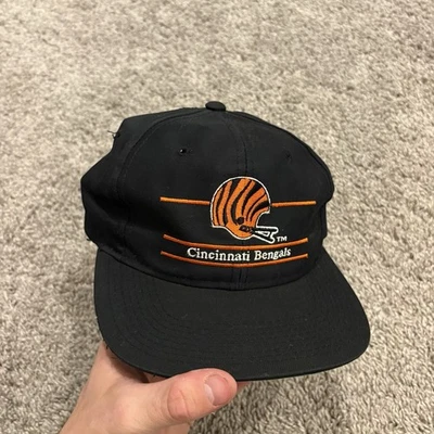 De colección Annco Cincinnati Bengals Sombrero Snapback NFL Fútbol Negro Bar Line Sombrero Foto 1 de 4