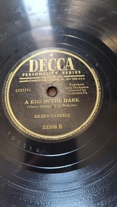 RARE 1944  Eileen Farrell Always / A Kiss In The Dark  23366  Decca 78 10" E- - Picture 1 of 5