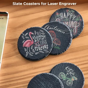 36 Pack Slate Coasters, 4x4 in. Round Stone Coaster Set for Laser Engraving, ... - Picture 1 of 12