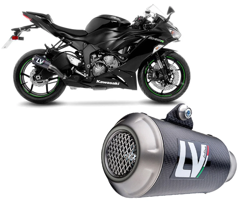 ESCAPE LEOVINCE LV-10 FIBRA DE CARBONO PARA KAWASAKI ZX-6R 636 NINJA 13-16 CARBO