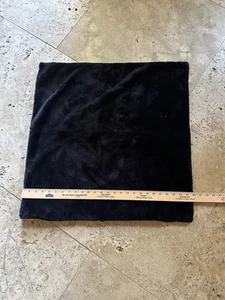 Black Ultra Soft Plush European Pillow Covers 2 Extra Large 26”x26” - Picture 1 of 6