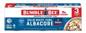 Solid White Albacore Tuna in Water 3 oz Can Pack of 3 - Wild Caught Tuna - 16... - Picture 1 of 6