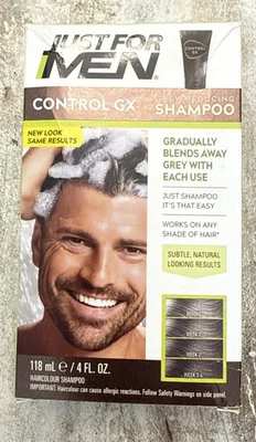 Just For Men Control GX Grey Reducing Shampoo, Gradually Colors Hair 4 Fl Oz  - Image 1 of 4