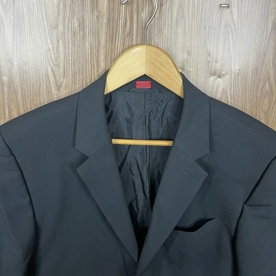 Hugo Boss Blazer Jacket Mens 40S Black Solid Virgin Wool Three Buttons - Image 1 of 4