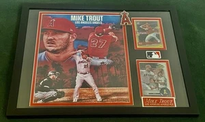 MLB MIKE TROUT 8x10 Print In 11 X 14 MATTED, FRAMED, NAMEPLATE,CARDS & PATCHES - Picture 1 of 4