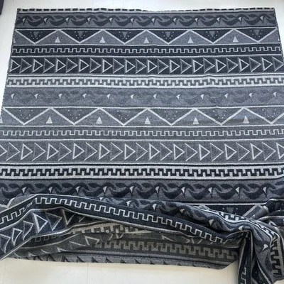 Винтажное шерстяное одеяло 112 x 57 дюймов ткань современный геометрический богемный серый - Изображение 1 из 4