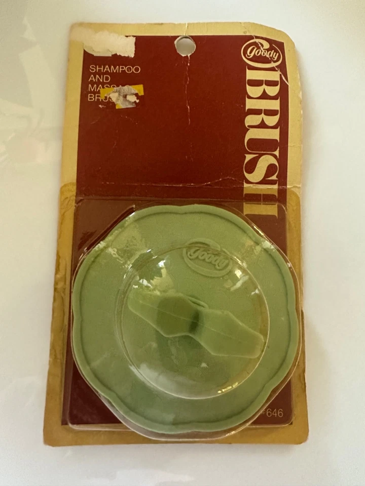 Champú y cepillo de masaje Goody 1975 vintage de colección azul verde 1975 EE. UU. nuevo nos Foto 1 de 4