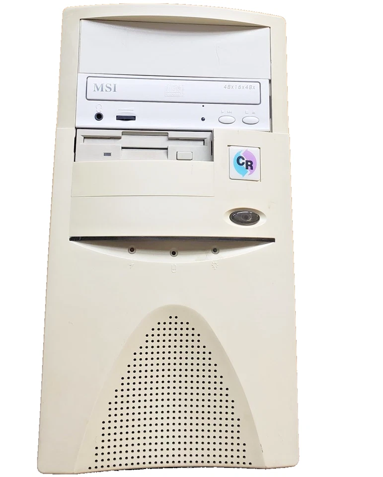 复古 1998 迷你塔式电脑,AMD K6-2 400,3D 实验室 AGP,CD-RW,USB 2.0,Windows 98 SE — 第 1/4 张图片