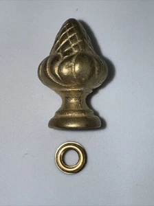 CAST BRASS VINTAGE ACORN 1/8-27 IPS THREAD 1 1/4” TALL WITH REDUCER TO FIT HARP - Picture 1 of 11