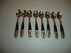 Vintage Wood Handle Demitosse Spoons Brass Plated Marked Siam