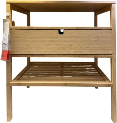 Brand New IKEA NORDKISA Bamboo Nightstand 60x40 cm (23 ⅝x15 ¾ ") 004.307.45 - Image 1 of 2