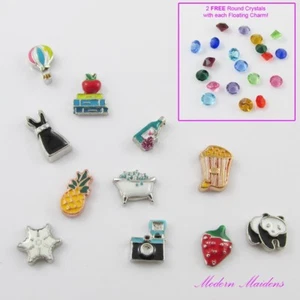 Floating Charm for Living Memory Locket Many Designs +2 FREE Crystals - Picture 1 of 18