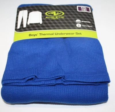 Conjunto de ropa interior térmica Athletic Works niños jóvenes XXL 18 cálido azul real nuevos pijamas Foto 1 de 4