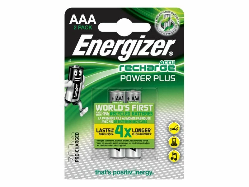 2x Energizer Akku Recharge Power Plus AAA HR03 Micro Battery 700mAh im Blister - Bild 1 von 1