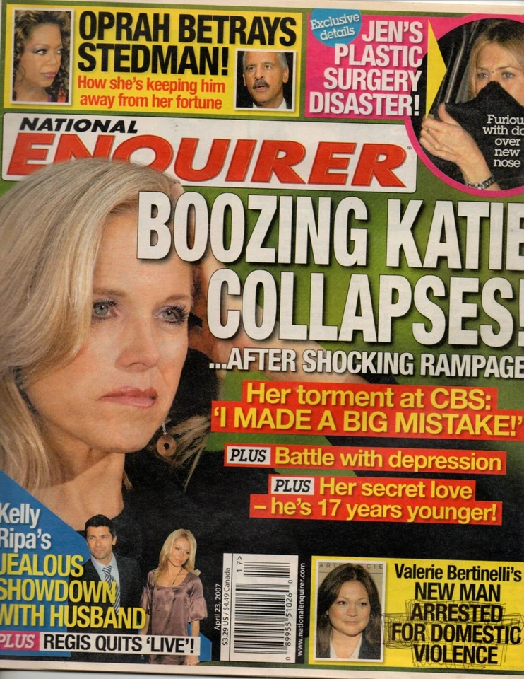 National Enquirer April 23 2007 Katie Couric Jennifer Aniston Kelly Ripa - Image 1 of 1