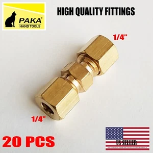20 STCK. - 1/4 ZOLL (6 mm) UNION KOMPRIMIERUNGSBESCHLÄGE MESSING - Bild 1 von 1