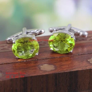 Natural Lemon Quartz Gemstone with 925 sterling Silver Cufflinks For Men's #6767 - Picture 1 of 3