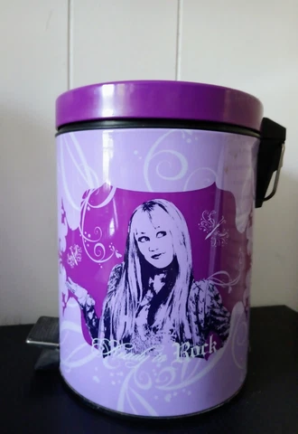 Hannah Montana Trashcan Bin 12” Miley Cyrus Disney Room Decor Cover