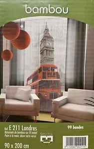 Tenda per Porta Mosche Design Decorazione Insetti Nuovo Bambù Londra Finestra - Foto 1 di 1