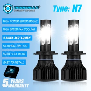 4-sides H7 LED Headlight High/Low Bulbs Kit 6500K For Hyundai Sonata 2011-2014 - Picture 1 of 12