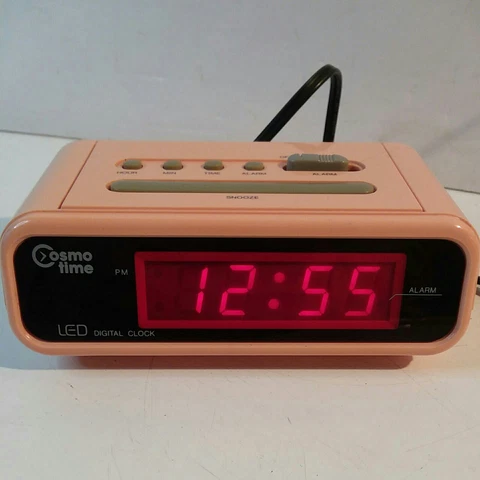Vintage Cosmo Time LED Clock Peach Retro Parts Or Repair Prop Cover