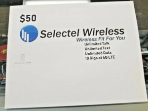 Selectel Wireless $50/Month Refill Pin,Unlimited Talk, Text, & 45 GB of Data! - Picture 1 of 1