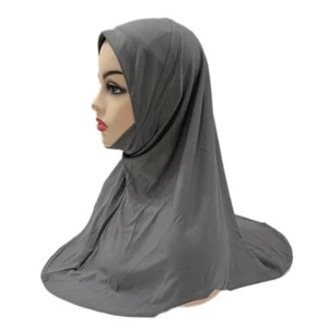 Kids Girls One Piece Amira Instant Hijab Turban Head Wrap Shawl Muslim Headscarf - Picture 1 of 46