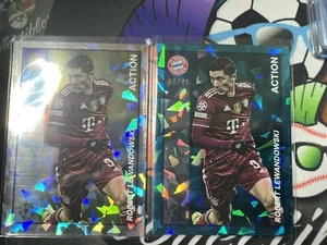 2021-22 Topps Merlin Heritage 97 Robert Lewandowski /49 Action Blue Cracked Ice - Picture 1 of 9
