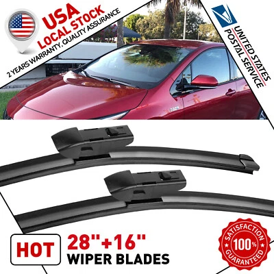 Limpiaparabrisas delantero 28"+ 16" para Toyota Prius Prime - Paquete de 2 negros Foto 1 de 4