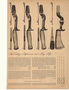 1952 Shakespeare, Sport King, Gep canna da pesca Montgomery Ward doppia faccia AD - Foto 1 di 2