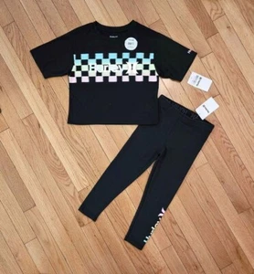NEW Hurley Little Girl Oversized Soft Crop Tee & Full-length Legging Set (6, 6X) - Picture 1 of 4