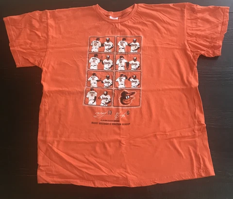 Baltimore Orioles Player Design Series Manny Machado Jonathan Schoop T-Shirt XL Cover