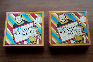 Children's Vintage Toy ABC Rubber Stamp Sets ABC Alphabet Lot Of 2 Boxes ~ JAPAN