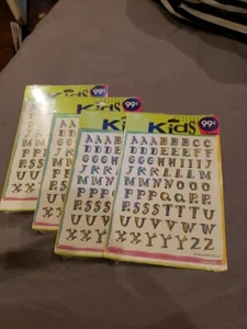 New Vintage Lot of 4 1992 Kids Hallmark Alphabet Stickers Sheets LOOK! - Picture 1 of 2