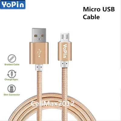 Heavy Duty Micro USB Fast Charger Data Cable Cord For Samsung Android HTC LG US - Image 1 of 4
