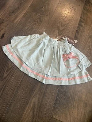 NWT Matilda Jane Heart to Heart Around the globe green Pull-On Skirt Size 4 - Image 1 of 4