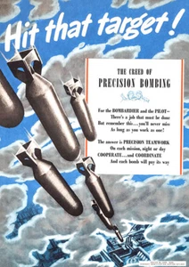 Hit That Target - Bombs - 1942 - World War II - Propaganda Poster - Picture 1 of 1