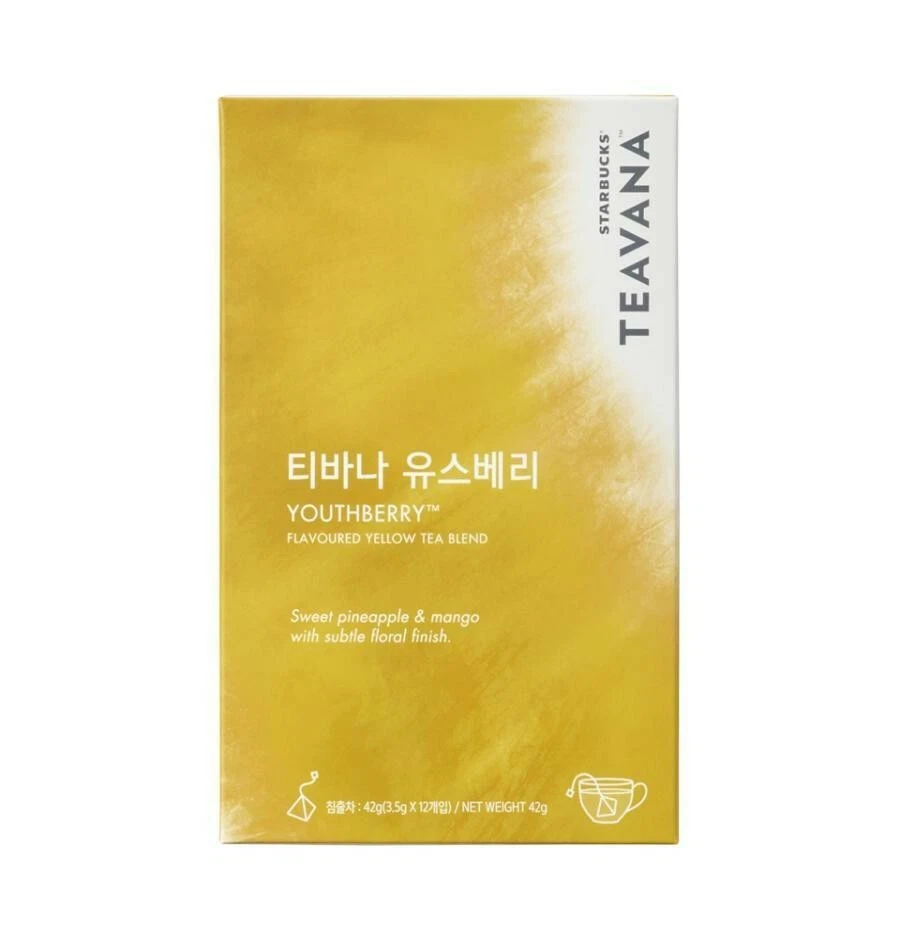 Bolsa de té amarilla Starbucks Teavana Youthberry mezcla 3,5 g*12 piezas Corea Foto 1 de 1