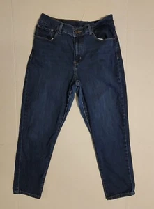 Levis Jeans Womens Blue Classic Crop Straight Stretch Medium Wash Size 14 - Picture 1 of 9