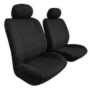 Waterproof Black Canvas Car Seat Covers Front For Toyota Hilux Dual Cab SR SR5 - Bild 1 von 4