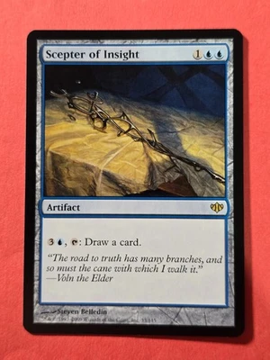 2009 Magic The Gathering Conflux #33 Scepter of Insight, Artif, R, Blue, NF, cd2 - Image 1 of 3