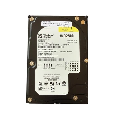 Western Digital 250GB 3.5'' IDE HDD WD2500JB-50FUA0 Hard Drive Tested - Image 1 of 4