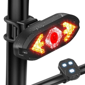 Bike Taillight USB Rechargeable Bicycle Turn Signals with Remote Control Rear... - Picture 1 of 7