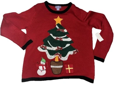 Suéter Pullover Vintage Laura Scott Feo Navidad Talla Pequeña Nuevo con Etiquetas Foto 1 de 4