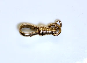 VICTORIAN 14K GOLD DOG CLIP CLASP FOR POCKET WATCH ALBERT CHAIN - Picture 1 of 4