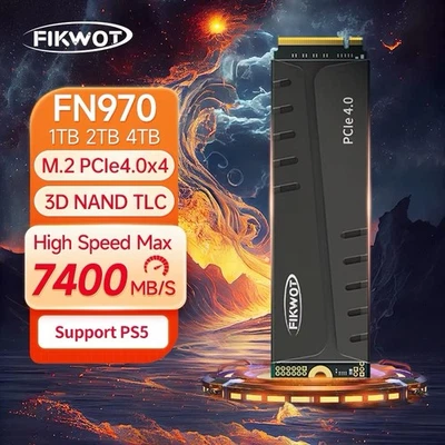 NEW Fikwot FN970 1TB M.2 SSD NVMe PCIe 4.0 PS5 SSD Hard Drive With Heatsink